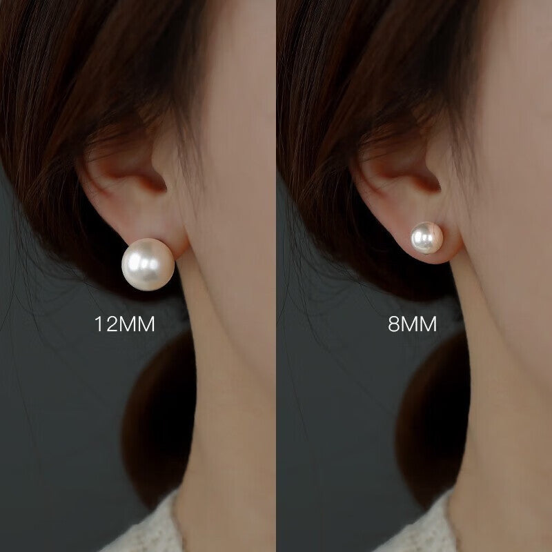 Silver Classic Faux Pearl Earrings
