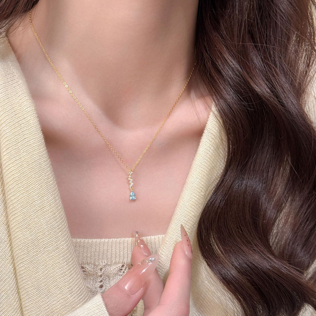 Aura Blue Stone Pendant Necklace
