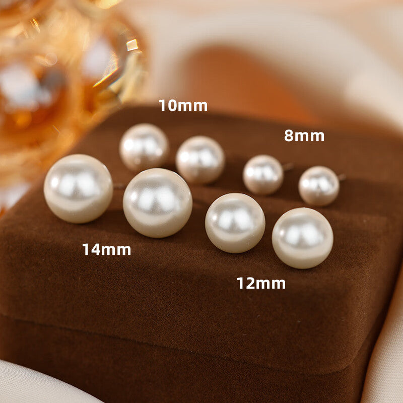 Silver Classic Faux Pearl Earrings