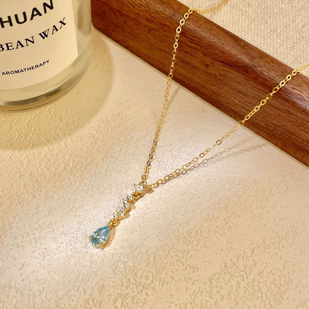 Aura Blue Stone Pendant Necklace