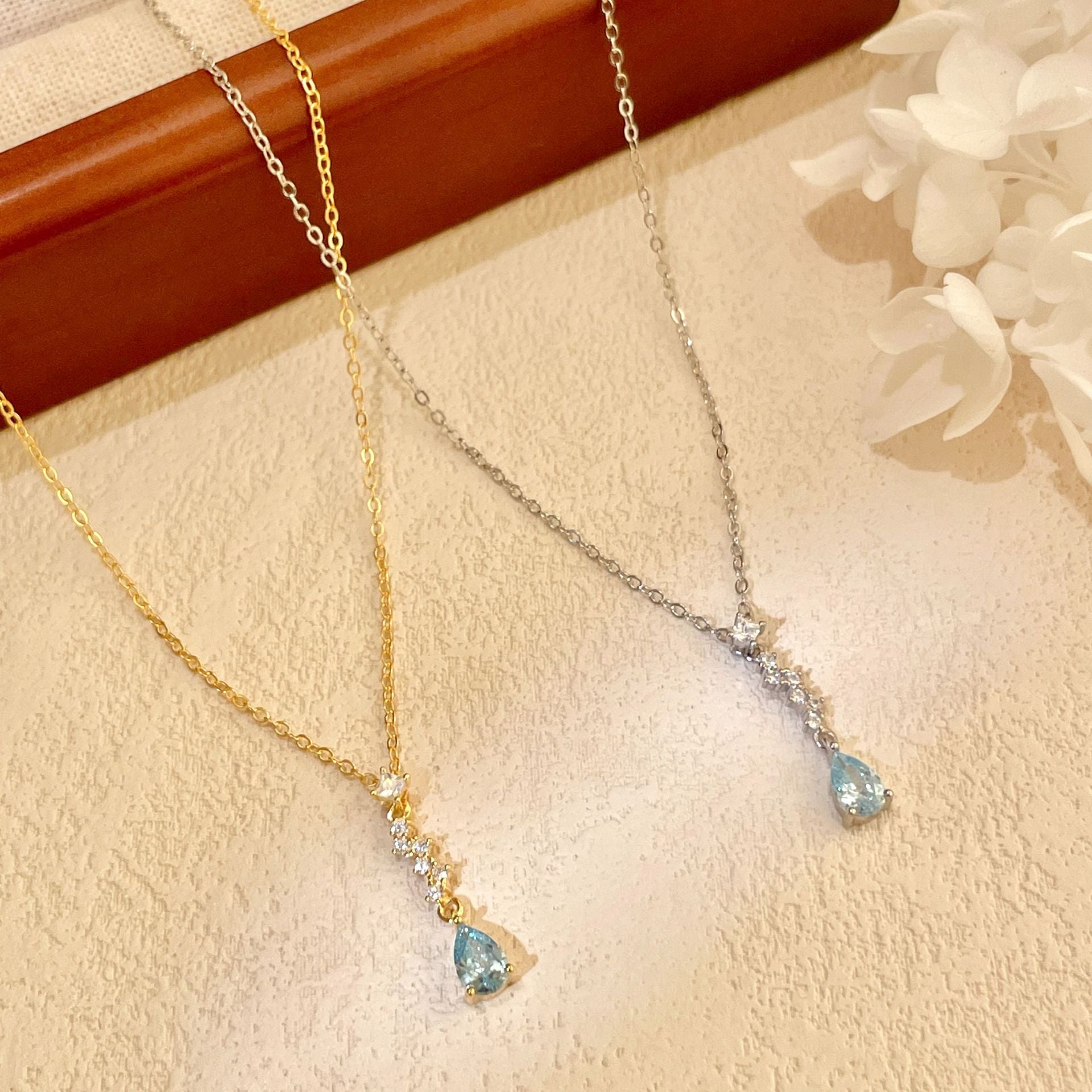 Aura Blue Stone Pendant Necklace