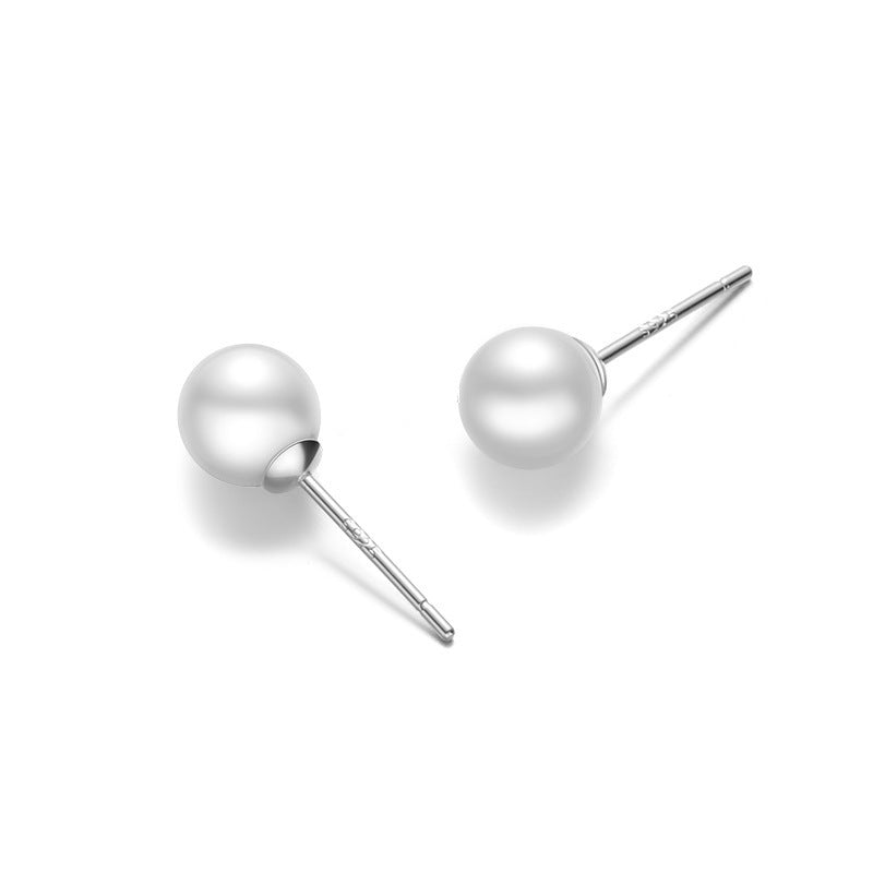 Silver Classic Faux Pearl Earrings