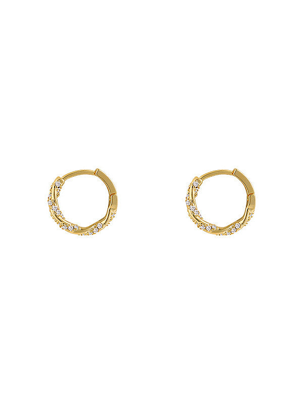 Twisted Pavé Huggie Earrings
