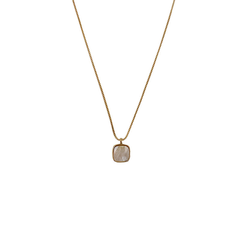Square Shell Pendant Necklace